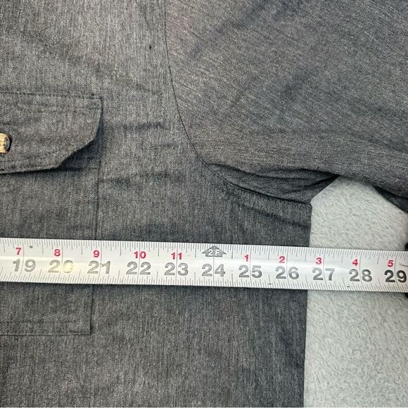 Wrangler Button Up Shirt Mens XL Gray Soft Stretch Western Outdooor Poly Cotton - Picture 10 of 15